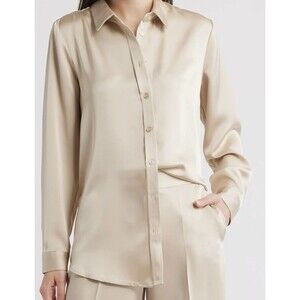 Tahari Asl Top Women's ASL SAtin Button Up Size Xs